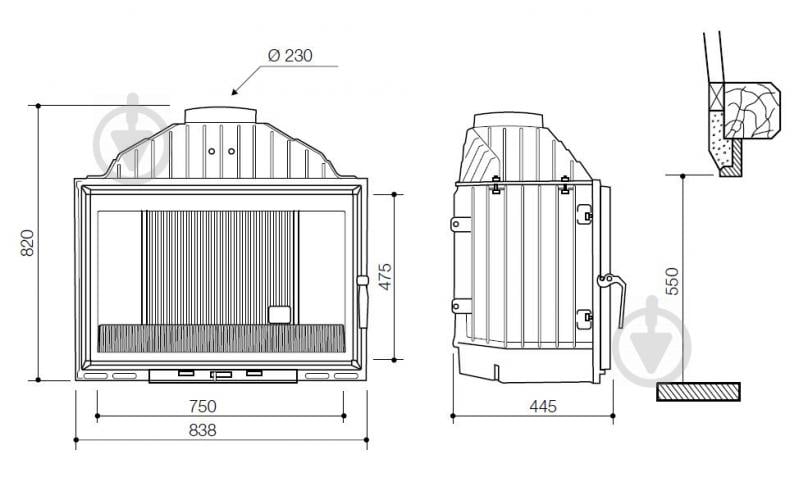 Топка для каміна 800 (15 кВт) - фото 2