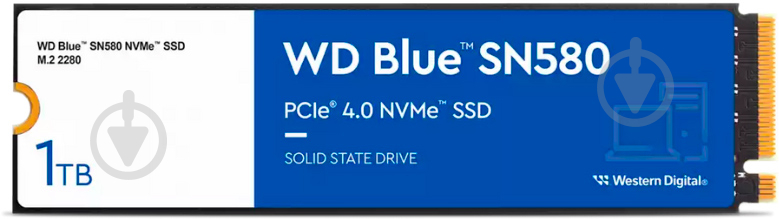 SSD-накопитель WD Blue SN580 1000GB M.2 PCI Express 4.0 x4 3D NAND (WDS100T3B0E) - фото 1