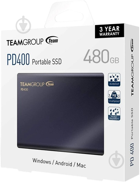 SSD-накопичувач Team PD400 USB 480GB USB Type-C TLC (T8FED4480G0C108) - фото 6