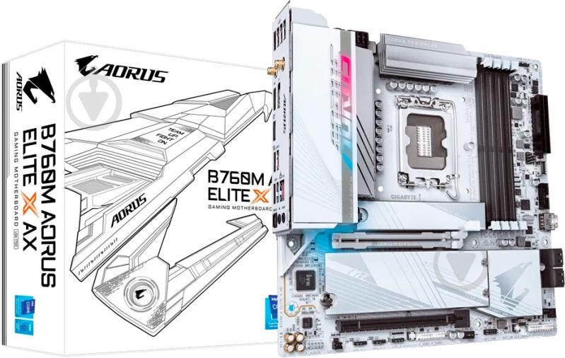 Материнська плата Gigabyte B760M AORUS ELITE X AX (Socket 1700, Intel B760, micro ATX) - фото 4