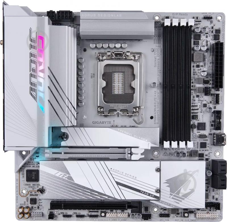 Материнська плата Gigabyte B760M AORUS ELITE X AX (Socket 1700, Intel B760, micro ATX) - фото 2