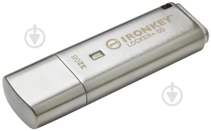 Флешпам'ять Kingston IronKey Locker+ 50 32 ГБ USB 3.2 silver (IKLP50/32GB) - фото 2