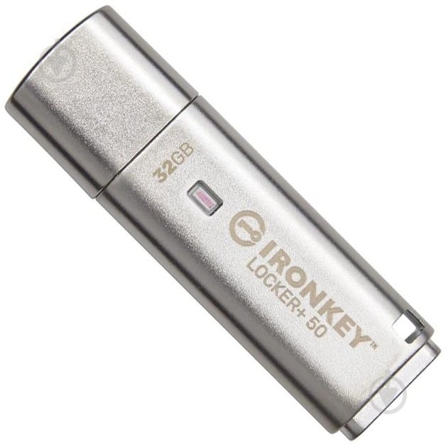 Флешпам'ять Kingston IronKey Locker+ 50 32 ГБ USB 3.2 silver (IKLP50/32GB) - фото 1