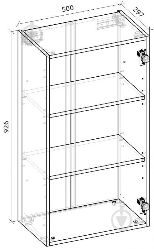 Шкаф верхний Грейд Оптимум 500x926x297 мм дуб карбон - фото 2