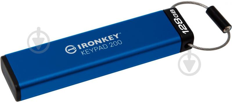 Флешпам'ять Kingston IronKey Keypad 200 128 ГБ USB 3.2 blue (IKKP200/128GB) - фото 1