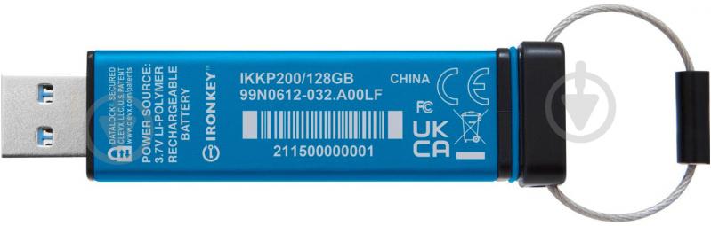 Флешпам'ять Kingston IronKey Keypad 200 128 ГБ USB 3.2 blue (IKKP200/128GB) - фото 4