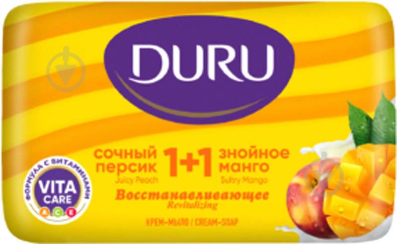 Мило Duru 1+1 Соковитий персик та знойне манго 80 г 1 шт./уп. - фото 1