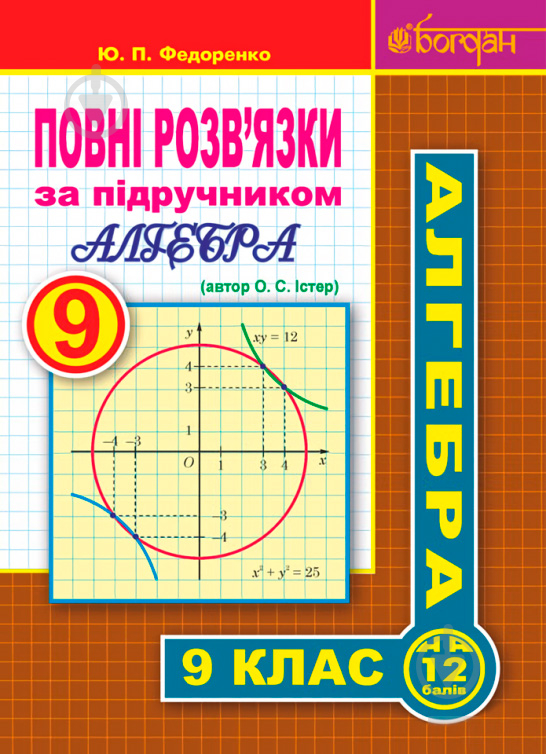 Книга Юрий Федоренко «Повні розв’язки за підручником "Алгебра. 9 клас" (автор Істер О.С.)» 978-966-10-5126-2 - фото 1