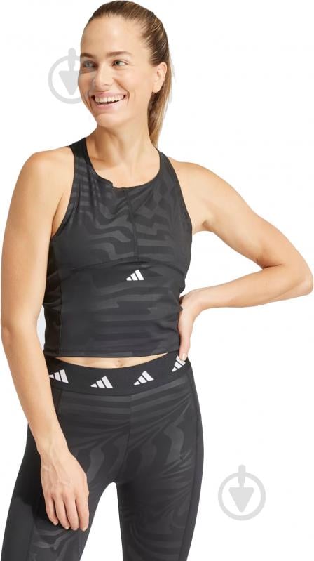 Топ Adidas TF PRINT CRO TK IN6876 р.XS черный - фото 1