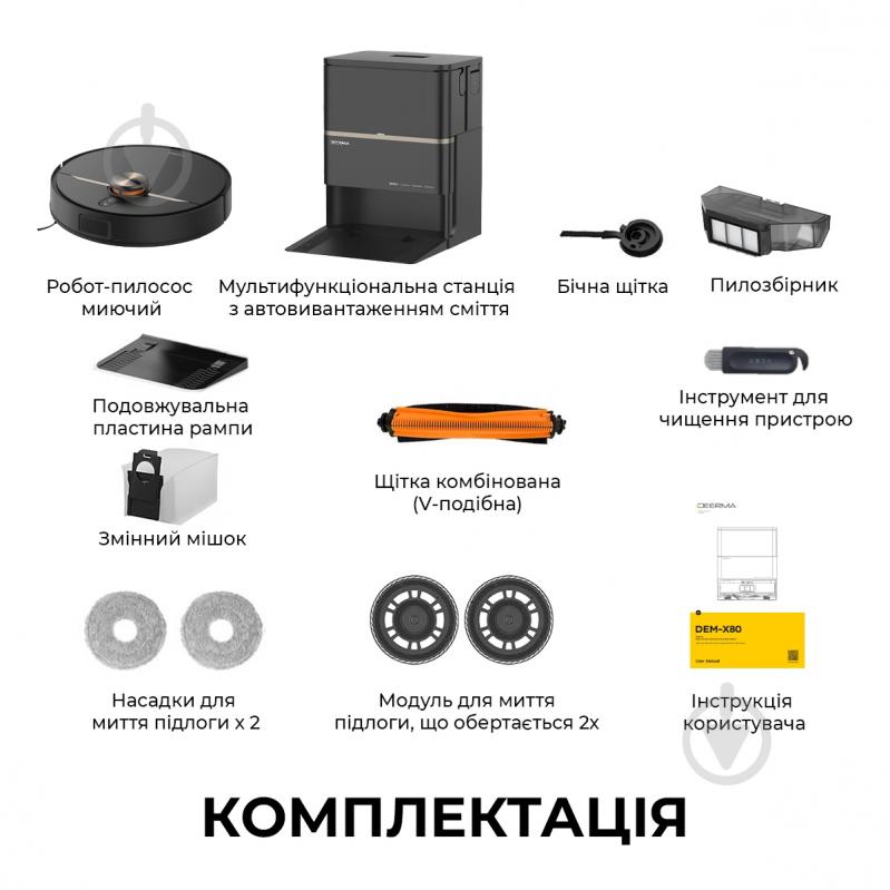Робот-пылесос моющий Deerma X80 Ultra black - фото 11