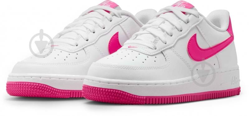 Кросівки для дівчаток демісезонні Nike AIR FORCE 1 (GS) FV5948-102 р.34 біло-рожеві - фото 5