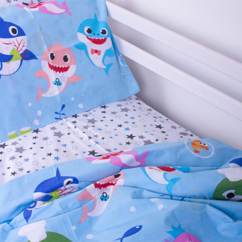 Комплект постельного белья MirSon 143х210 см Kids Time 17-0521 Sharks blue Бязь разноцветный - фото 5