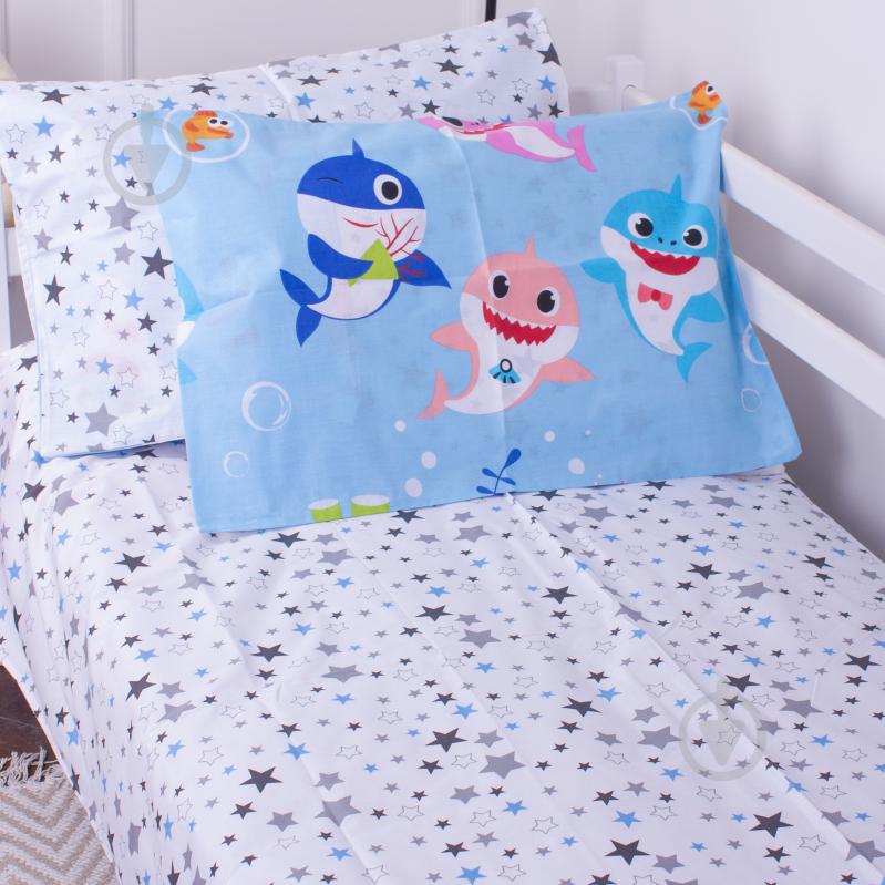 Комплект постельного белья MirSon 143х210 см Kids Time 17-0521 Sharks blue Бязь разноцветный - фото 6