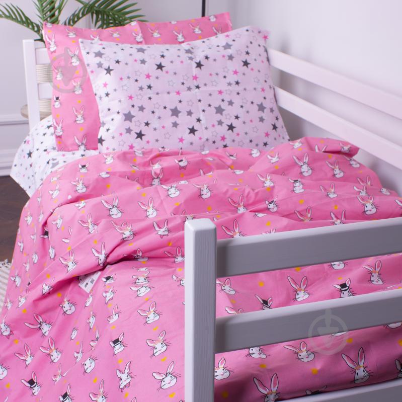 Комплект постельного белья MirSon 143х210 см Kids Time 17-0528 Bunnies pink Бязь разноцветный - фото 2