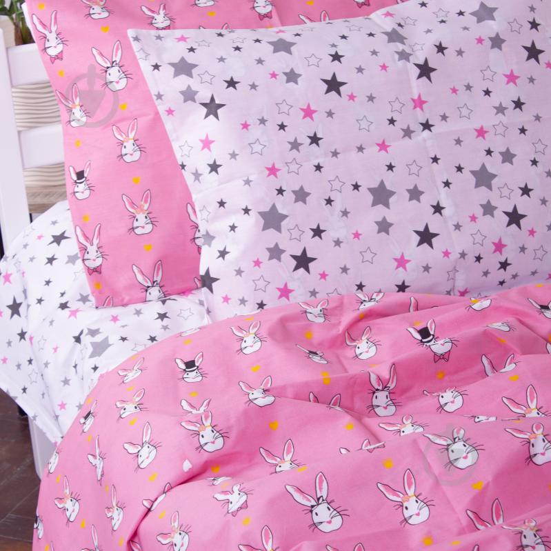 Комплект постельного белья MirSon 143х210 см Kids Time 17-0528 Bunnies pink Бязь разноцветный - фото 3