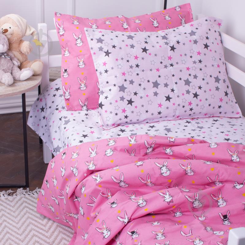 Комплект постельного белья MirSon 143х210 см Kids Time 17-0528 Bunnies pink Бязь разноцветный - фото 5