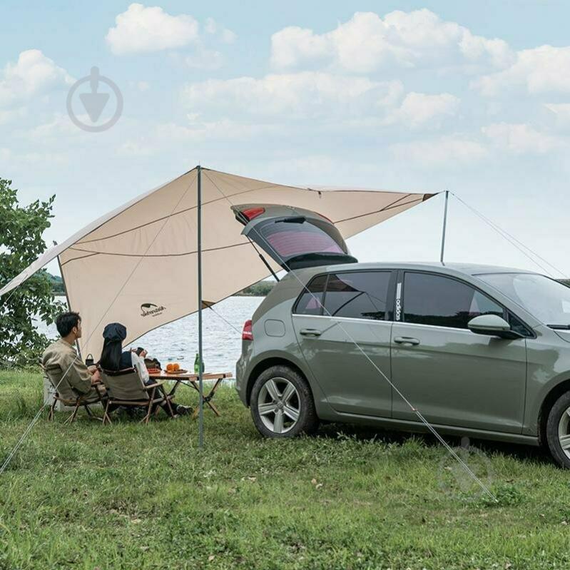 Тент Naturehike для кемпінгу Car Rear Canopy NH21TM001, 590*340 см, золотий (з трьома стійками) gold - фото 5