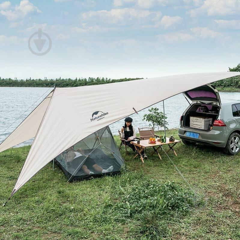 Тент Naturehike для кемпінгу Car Rear Canopy NH21TM001, 590*340 см, золотий (з трьома стійками) gold - фото 4