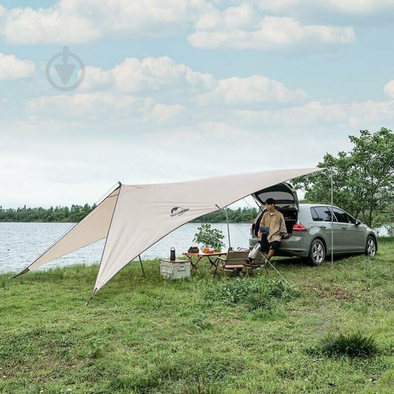 Тент Naturehike для кемпінгу Car Rear Canopy NH21TM001, 590*340 см, золотий (з трьома стійками) gold - фото 2