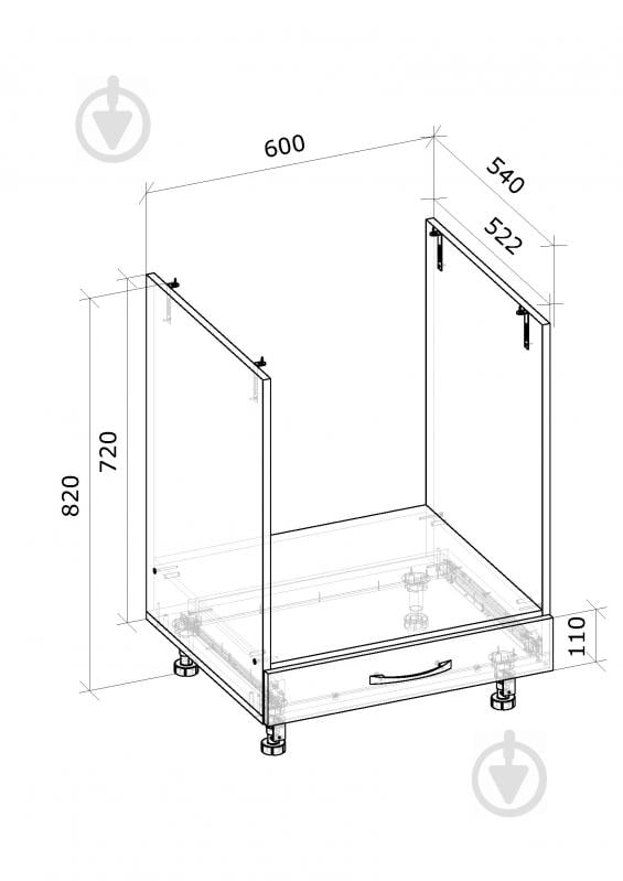 Тумба под духовку 60 см размеры