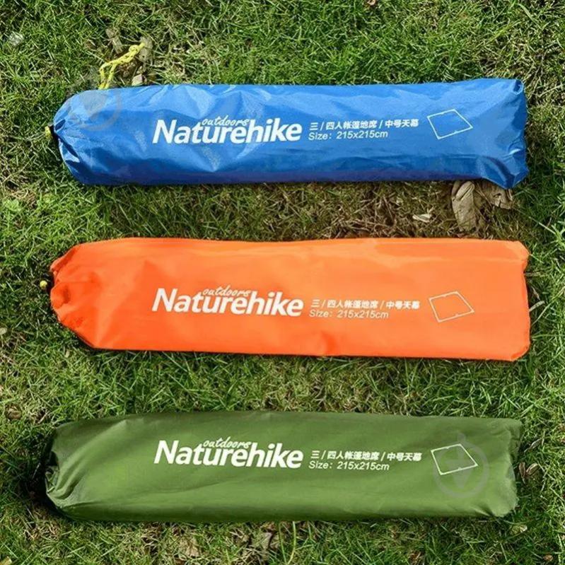 Тент Naturehike універсальний 210T polyester 2,15х2.15м 0,30 кг NH15D005-X Green greenBlue - фото 5