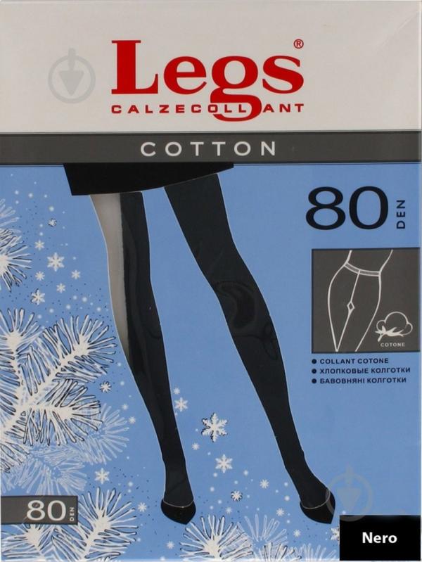 Колготки Legs COTTON 80 den nero 4 черный - фото 1