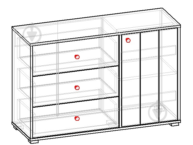 Комод Вісент 3ш 1д Балтік БЛ03 1200х400х800 артвуд світлий /артвуд світлий - фото 2