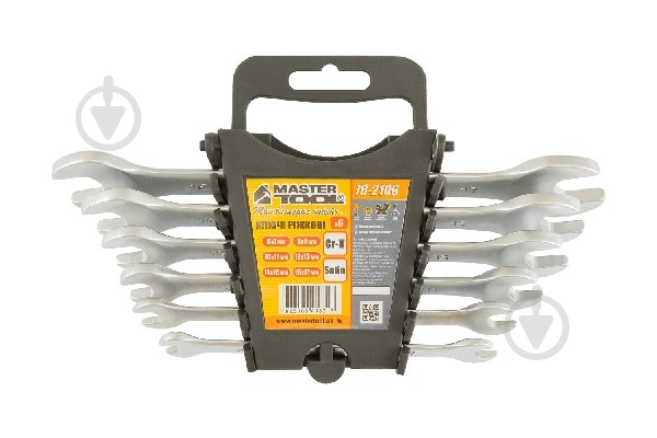 Ключ рожковый MasterTool 6 шт. (6х7 - 16х17 мм) 70-2106 - фото 1