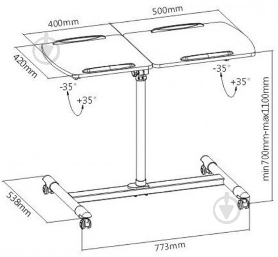 Столик для ноутбука iTech (TS-5A) white - фото 2
