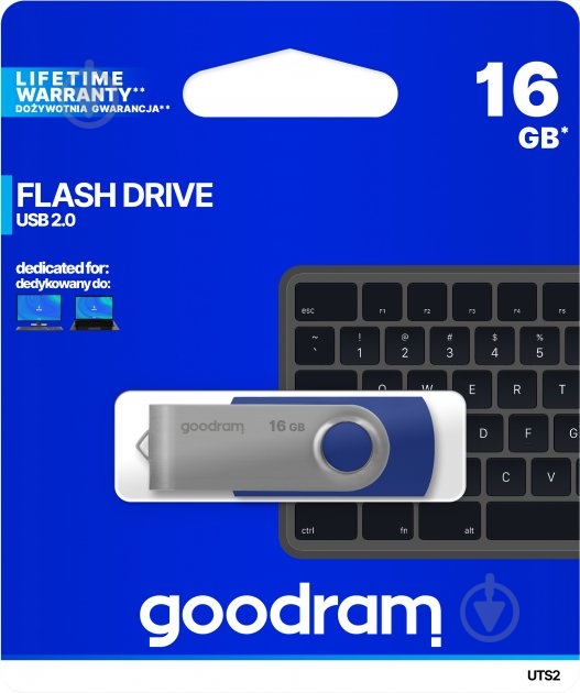 Флешпам'ять USB Goodram 16 ГБ USB 2.0 blue (UTS2_0160B0R11) - фото 3