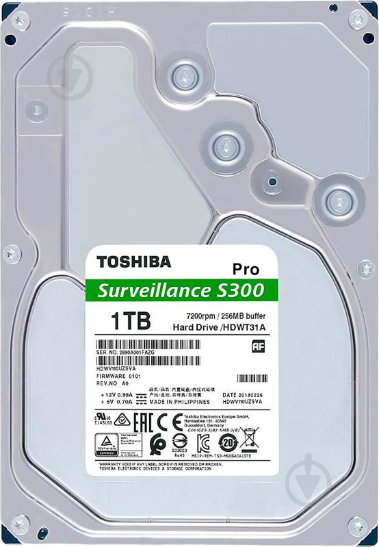 Жесткий диск TOSHIBA S300 1 ТБ 3,5" SATA III (HDWV110UZSVA) - фото 3