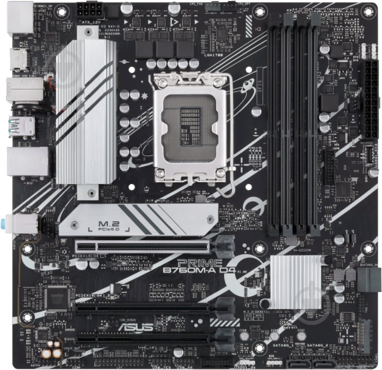 Материнская плата Asus 90MB1D00-M1EAYC (Socket 1700, Intel B760, micro ATX) - фото 1