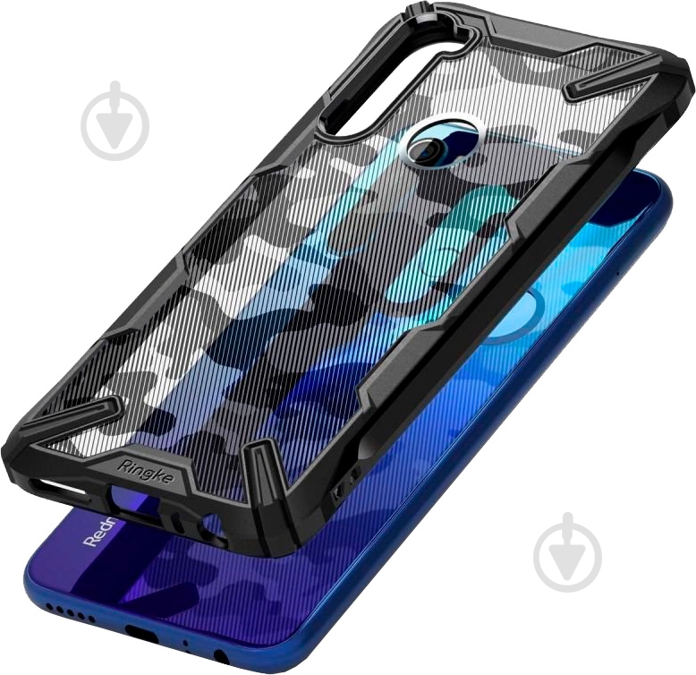 Чехол Ringke Fusion X Design Camo Black для Xiaomi Redmi Note 8 - фото 2