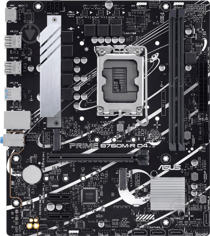 Материнская плата Asus 90MB1HA0-M0EAY0 (Socket 1700, Intel B760, micro ATX) - фото 1 Материнская плата Asus 90MB1HA0-M0EAY0 (Socket 1700, Intel B760, micro ATX) - фото 1