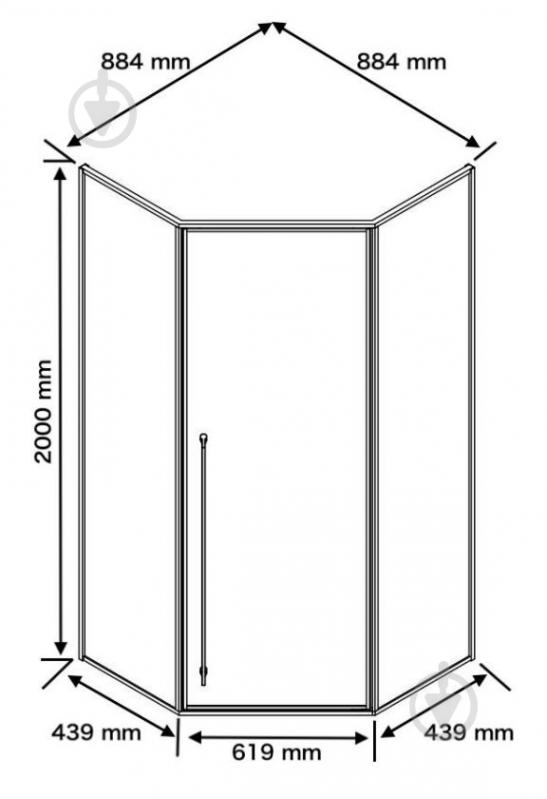 Душевое ограждение ScandiSPA NARVIK 90x90x200 10 мм серый никель - фото 6