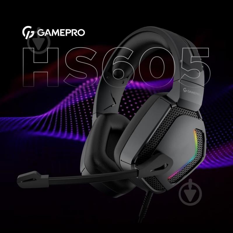 Гарнитура игровая GamePro HS605 RGB black (HS605) - фото 7