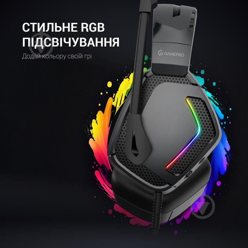 Гарнітура ігрова GamePro HS605 RGB black (HS605) - фото 11