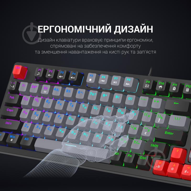 Клавиатура игровая GamePro MK120 Red Switches USB (MK120R) black - фото 8