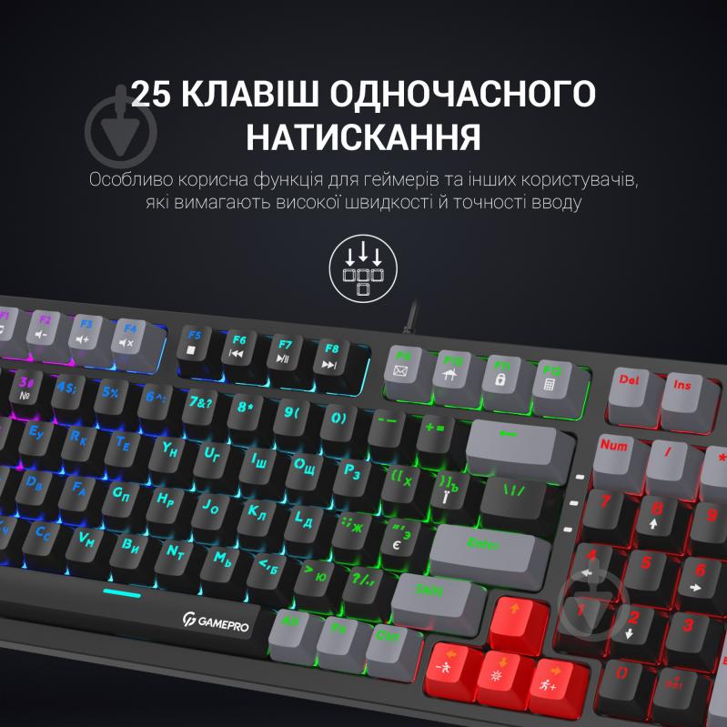 Клавиатура игровая GamePro MK120B Blue Switches USB (MK120B) black - фото 7