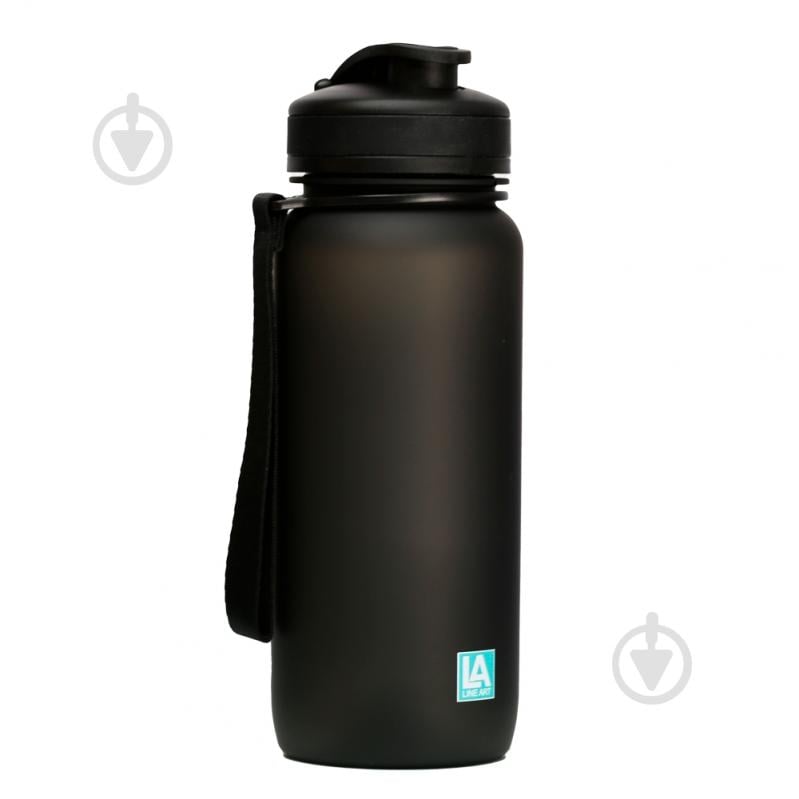 Пляшка для води Line Art Flores 650 мл чорна - фото 1 Пляшка для води Line Art Flores 650 мл чорна - фото 1