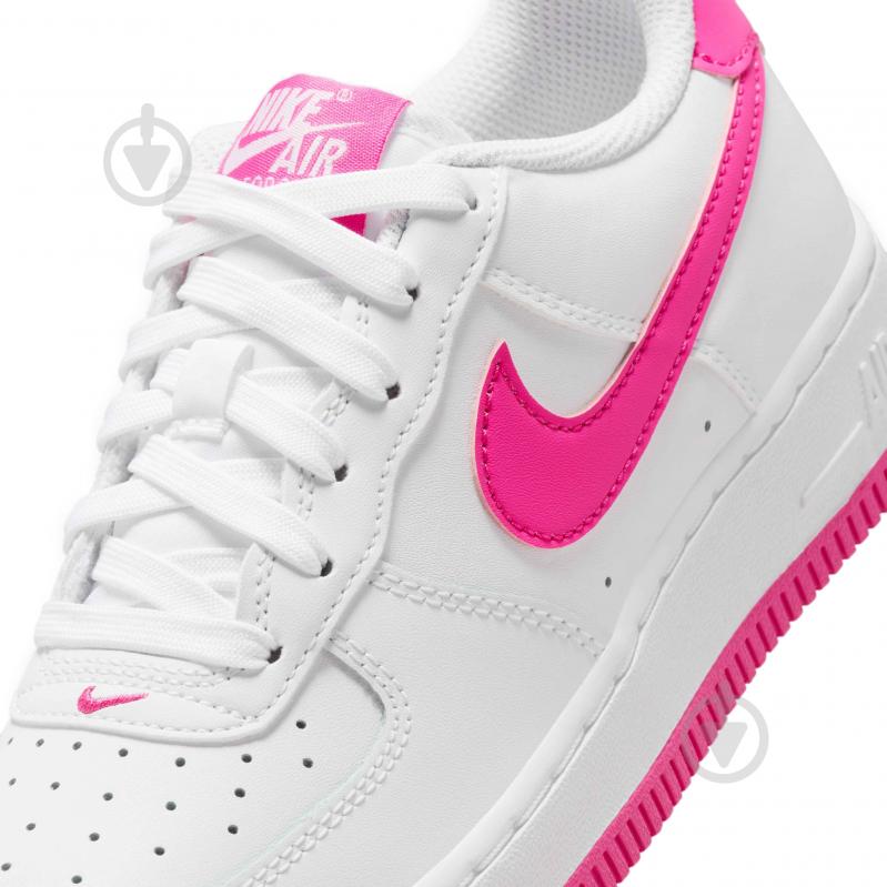 Кросівки для дівчаток демісезонні Nike AIR FORCE 1 (GS) FV5948-102 р.39 біло-рожеві - фото 8