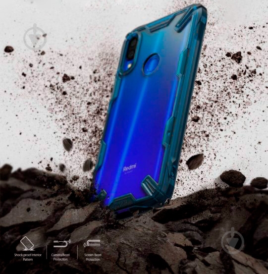 Чохол Ringke Fusion X Space Blue для Xiaomi Redmi Note 7 - фото 6