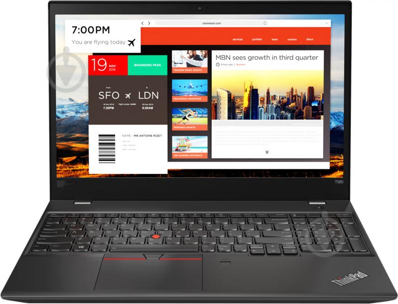 Ноутбук Lenovo ThinkPad T580 15.6" (20L9001YRT) black - фото 2