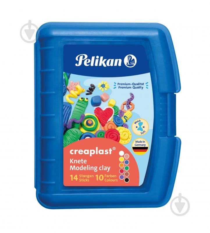 Пластилін Creaplast 10 кольорів 240 г у синьому боксі Pelikan - фото 1