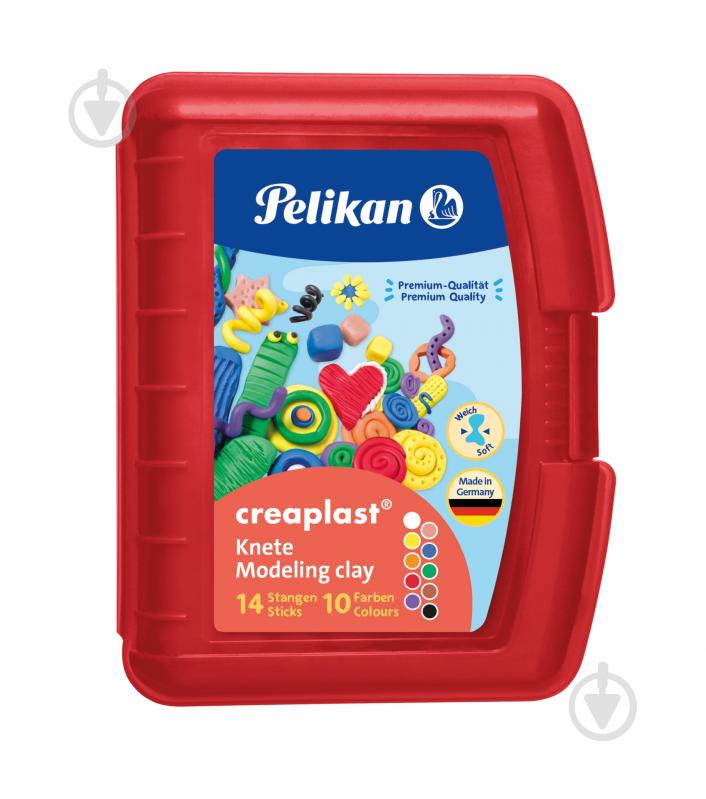 Пластилін Creaplast 10 кольорів 240 г у червоному боксі Pelikan - фото 1