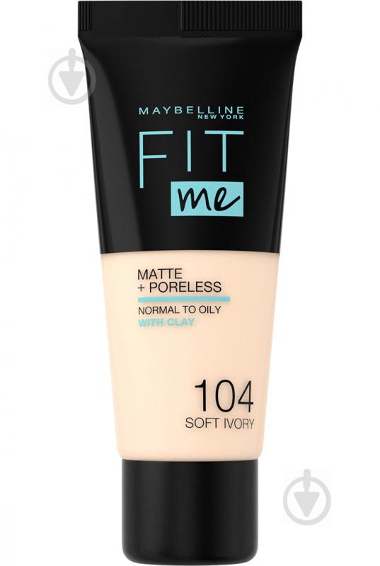 Крем тональний Maybelline New York Fit Me Matte and Poreless Foundation 104 Soft Ivory 30 мл - фото 1