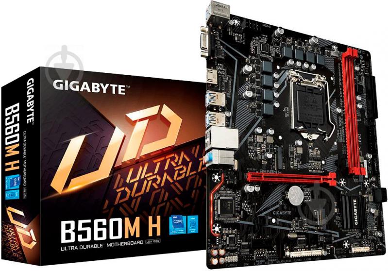 Материнская плата Gigabyte B560M H (Socket 1200, Intel B560, mirco ATX) - фото 1