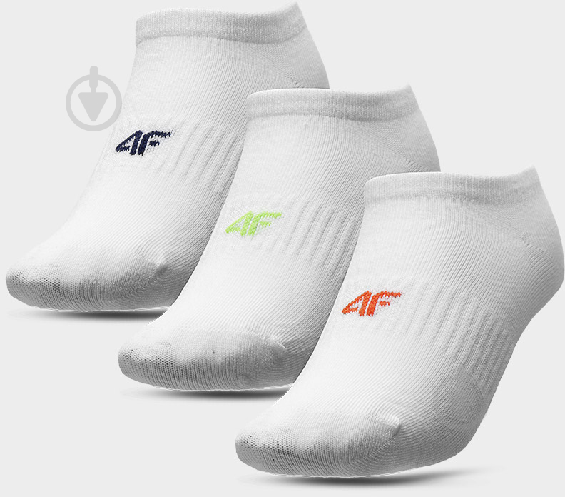 Носки 4F SOCKS CAS M103 (3PACK) 4FJSS23USOCM103-90S р.32-35 белый 3 пари шт. - фото 1