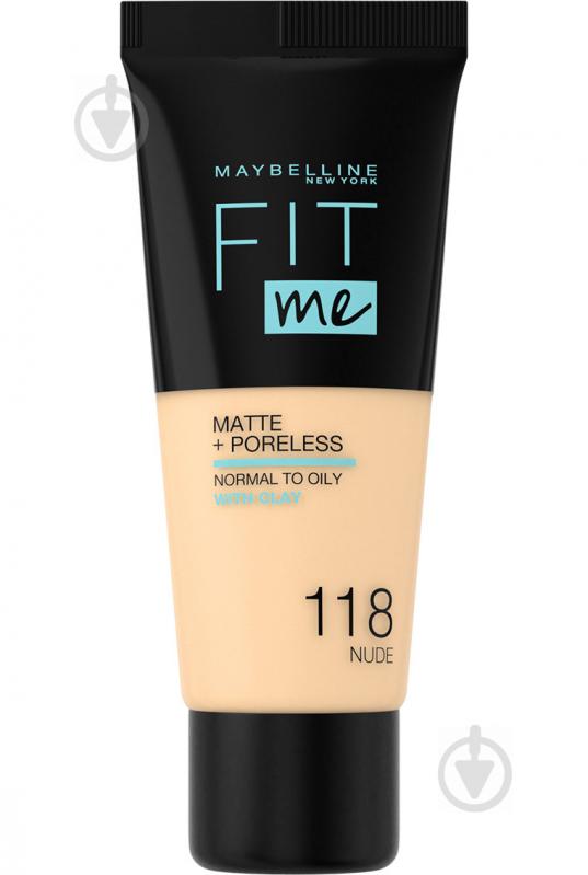 Крем тональный Maybelline New York Fit Me Matte and Poreless Foundation 118 Nude 30 мл - фото 1