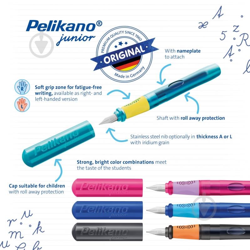 Ручка перова Pelikan Pelikano Junior Anthracite для лівші 824880 - фото 5